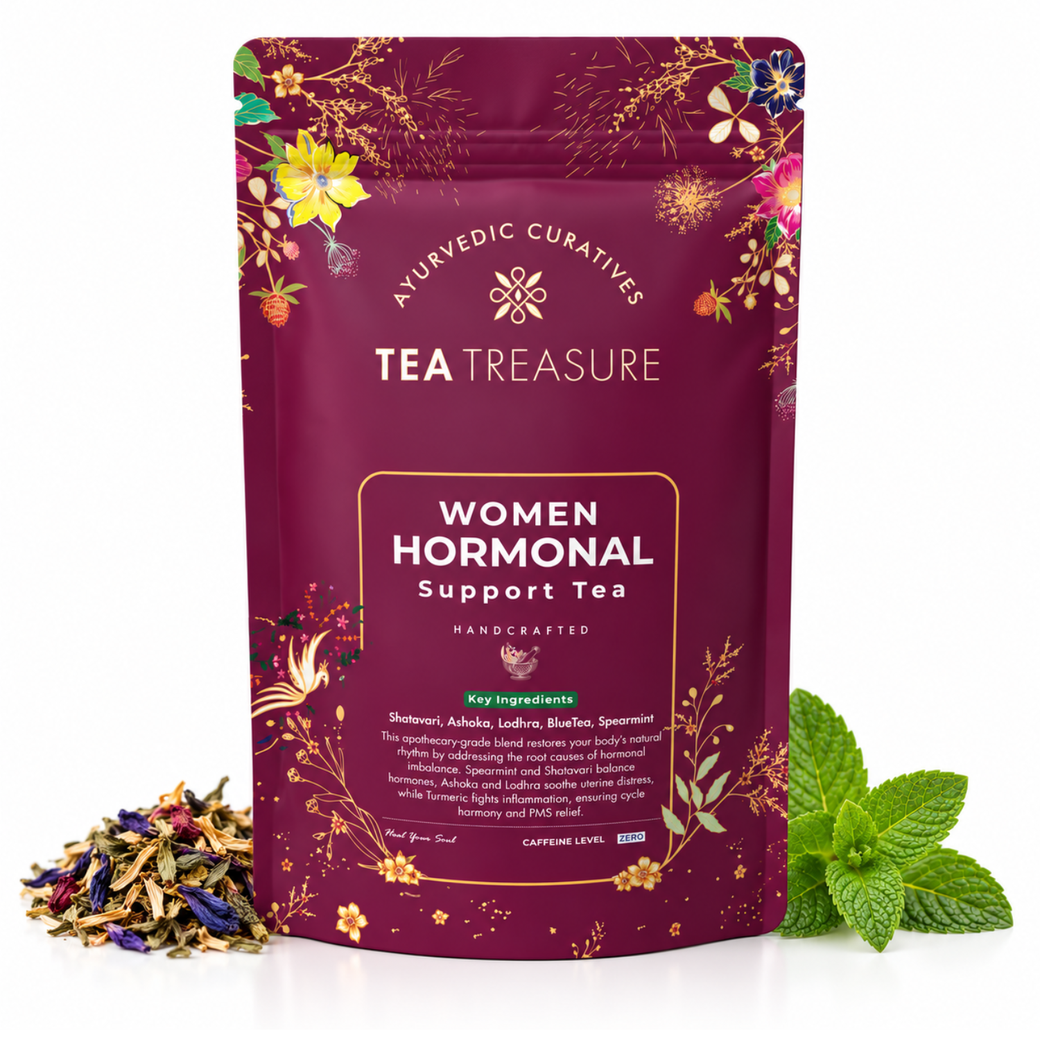 Women's wellness tea with spearmint and shatavari 100g by Tea Treasure