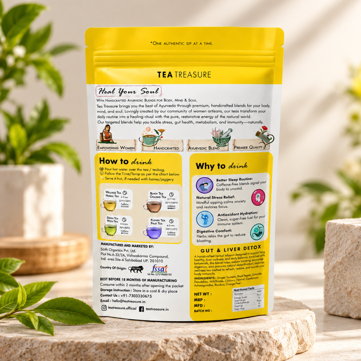 Gut & Liver Tea with Milk Thistle & Dandelion, 100g