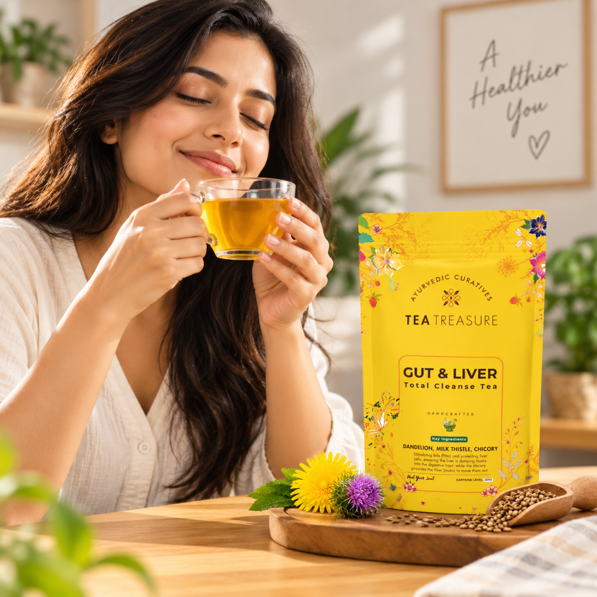 Gut & Liver Tea with Milk Thistle & Dandelion, 100g