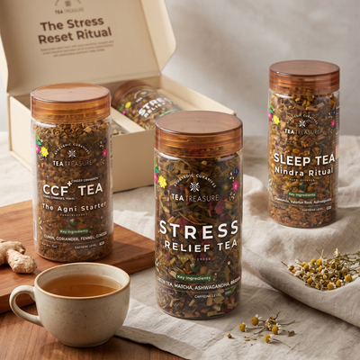The Stress Reset Ritual Kit | 3-Step Ayurvedic Calm & Focus System