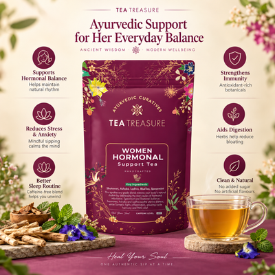 Women's wellness tea with spearmint and shatavari 100g by Tea Treasure, photo 4