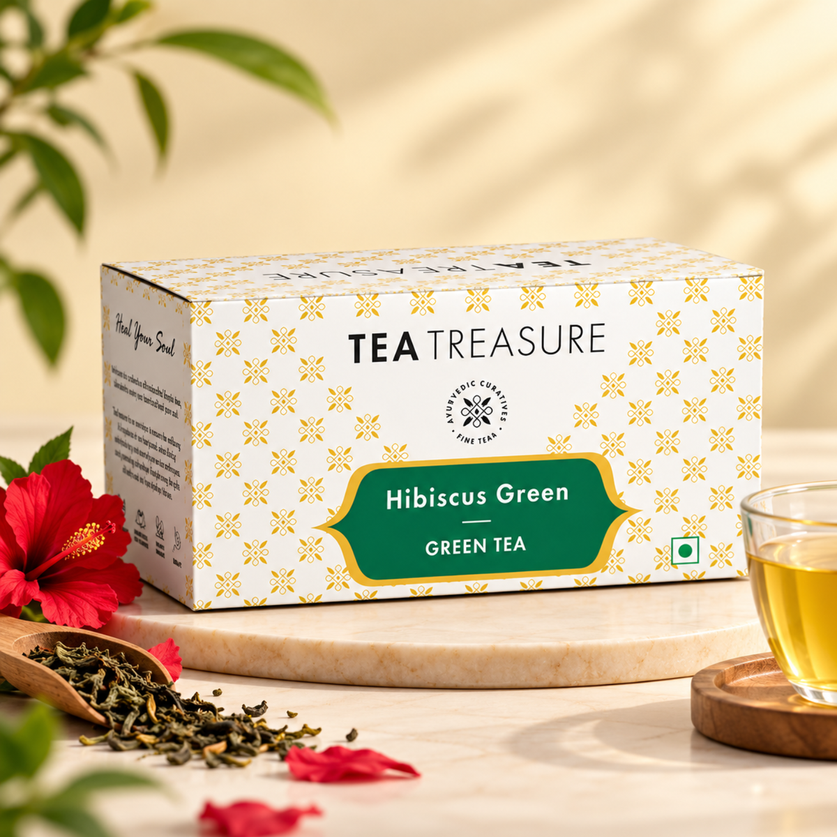 Hibiscus Green Tea, Pyramid Tea Bags