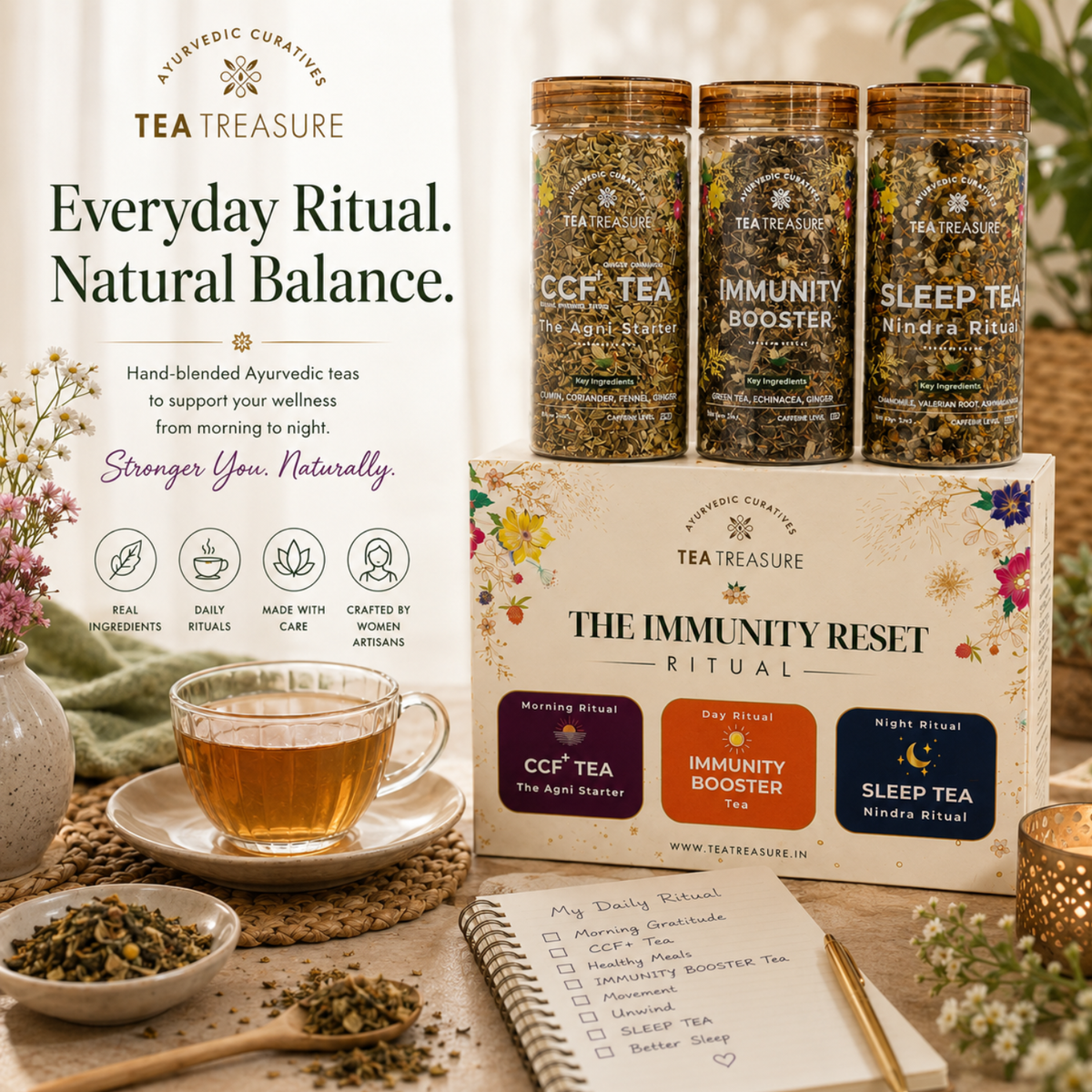 Immunity Reset ritual kit, 3 tea set by Tea Treasure, photo 4