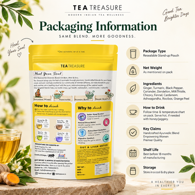 Tea Treasure Gut & Liver Detox Tea | Fatty Liver Support Ayurvedic Blend