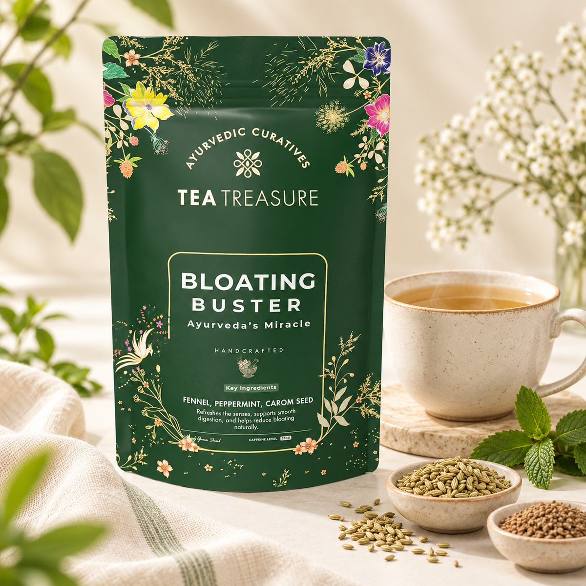 Bloating Buster tea with fennel and ajwain 100g by Tea Treasure, photo 5