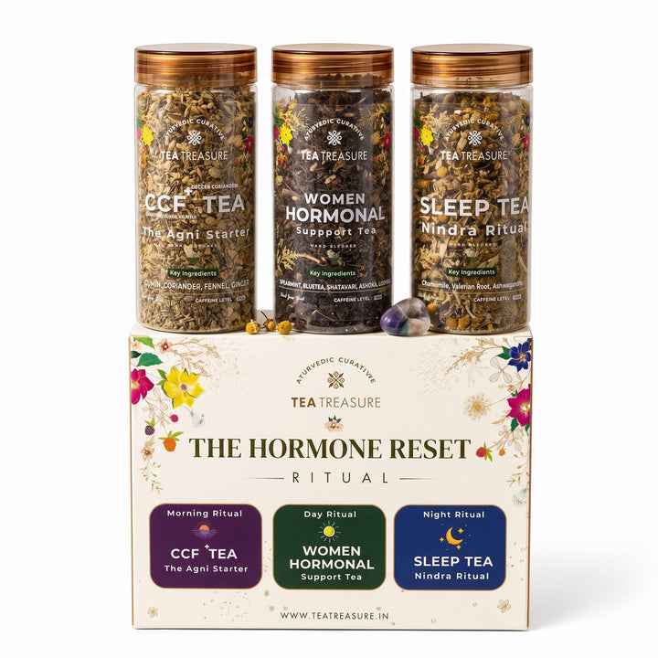 Women's Wellness ritual kit, CCF and spearmint tea set by Tea Treasure