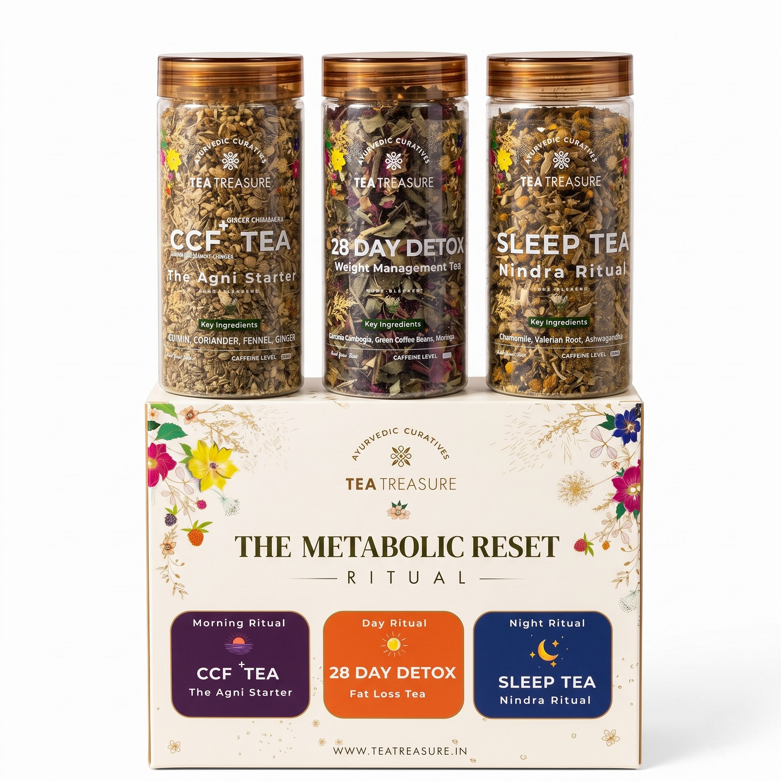 Metabolic Reset ritual kit, 3 tea set by Tea Treasure