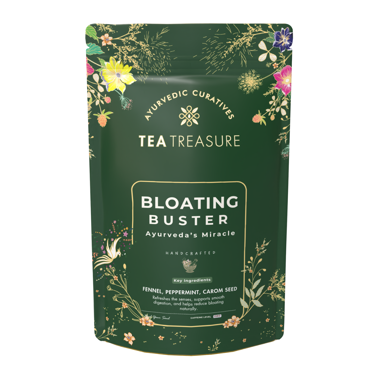 Treasure Bloating Buster Ayurveda's Miracle Tea | Supports Digestion & Gut Comfort | Helps Reduce Bloating Gas Acidity & Burping | Feel Light After Every Meal | Antioxidant Rich Natural Caffeine Free Herbal Tea | 100 gram Tea