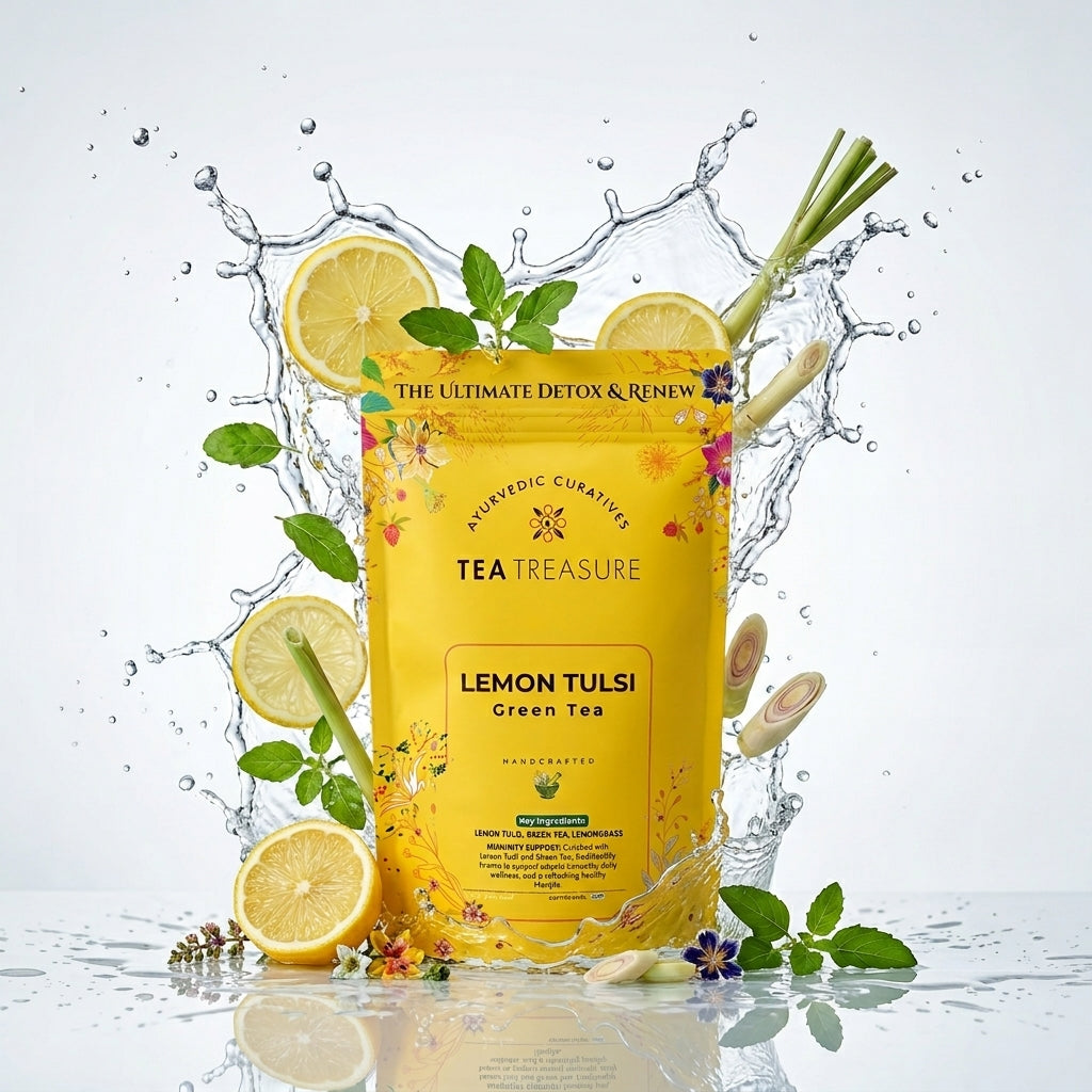 Lemon tulsi green tea loose leaf 100g by Tea Treasure, photo 3