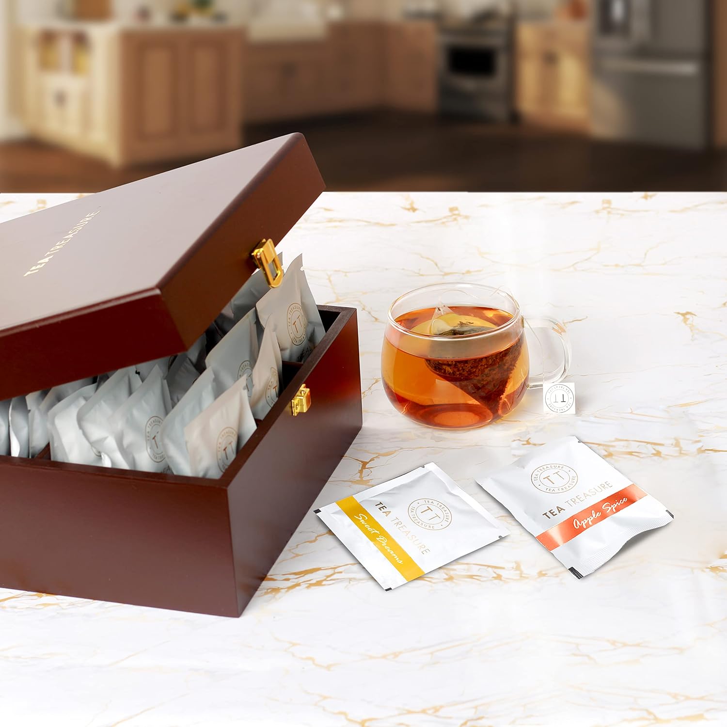 Small Tea Chest Tea Treasure Wooden Tea Chest - TeaTreasure