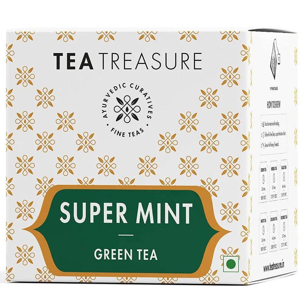 Supermint green tea pyramid tea bags by Tea Treasure, photo 2